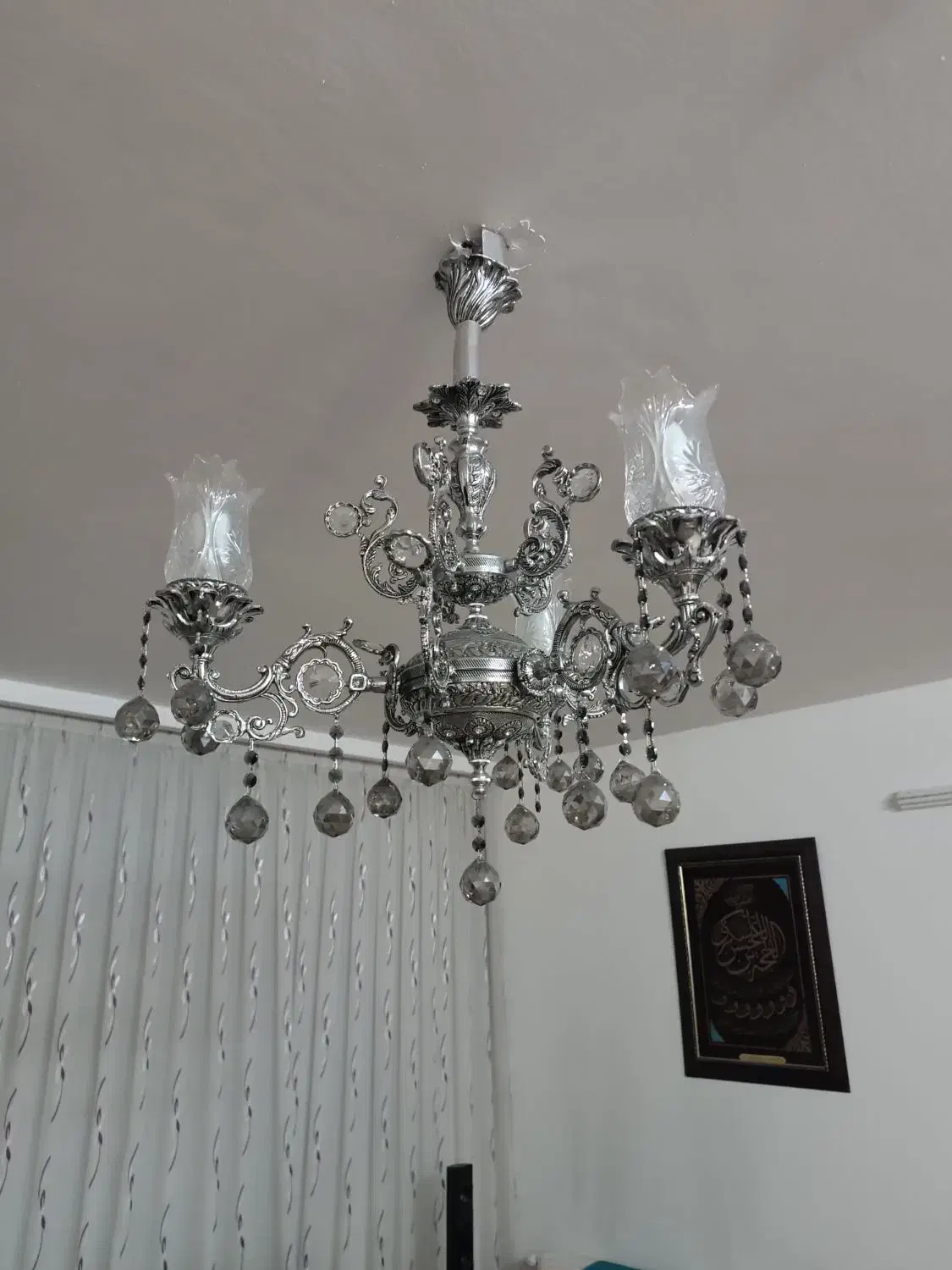 لوستر ۳ شعله|لوستر و چراغ آویز|مشهد, حسابی جنوبی (شهرک غرب)|دیوار