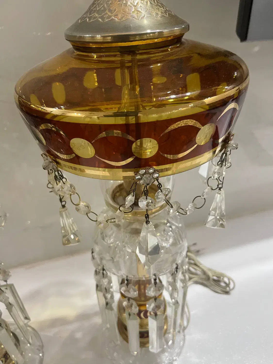 یک جفت چراغ آویز‌دار چک قدیمی|لوستر و چراغ آویز|اصفهان, مفتح|دیوار