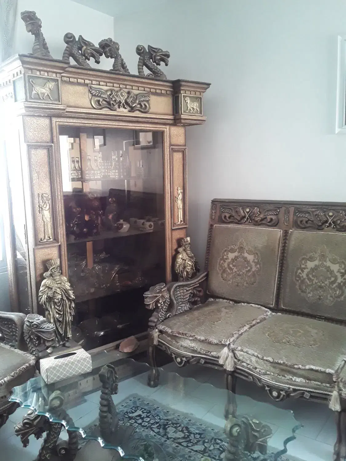 مبل سلطنتی  ۹ نفره ونهار خوری ۸ نفره وبوفه|مبلمان خانگی و میز عسلی|پردیس, فاز ۹|دیوار