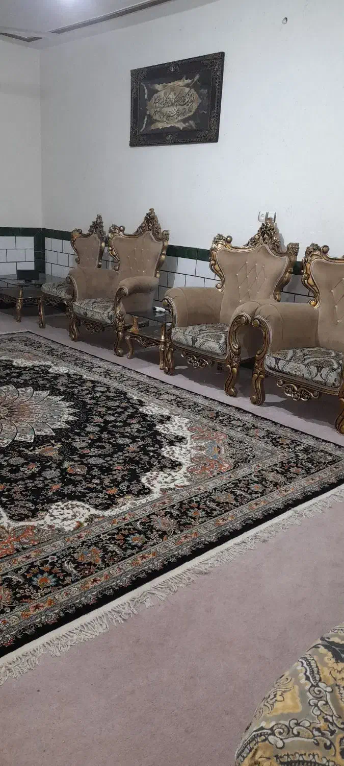 مبلمان ۹نفره درحد نو بدون پارگی همراه با جلو مبلی|مبلمان خانگی و میز عسلی|اهواز, زیتون کارمندی|دیوار