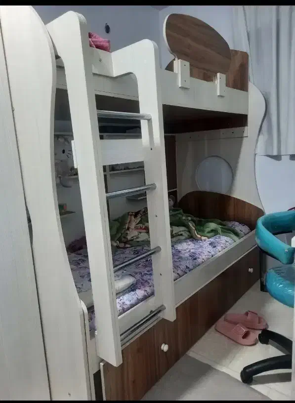 تخت دو طبقه همراه با مهمان *۳نفره*|تخت و سرویس خواب|ملارد, |دیوار