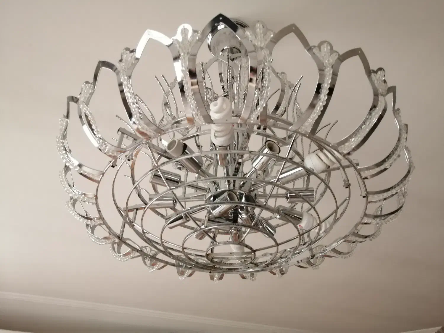 لوستر بدنه استیل کریستال توپی|لوستر و چراغ آویز|مشهد, سید رضی|دیوار