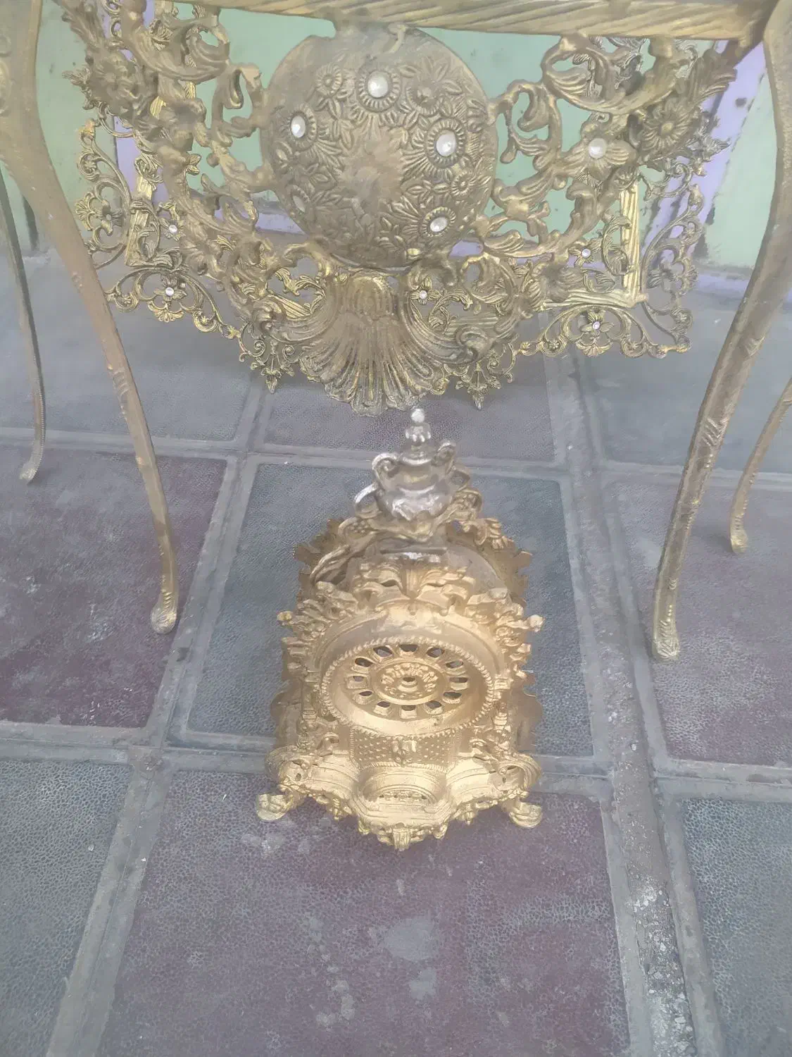 سه عدد اینه ومیز وساعت برنزی|بوفه، ویترین، کنسول|کنگاور, |دیوار