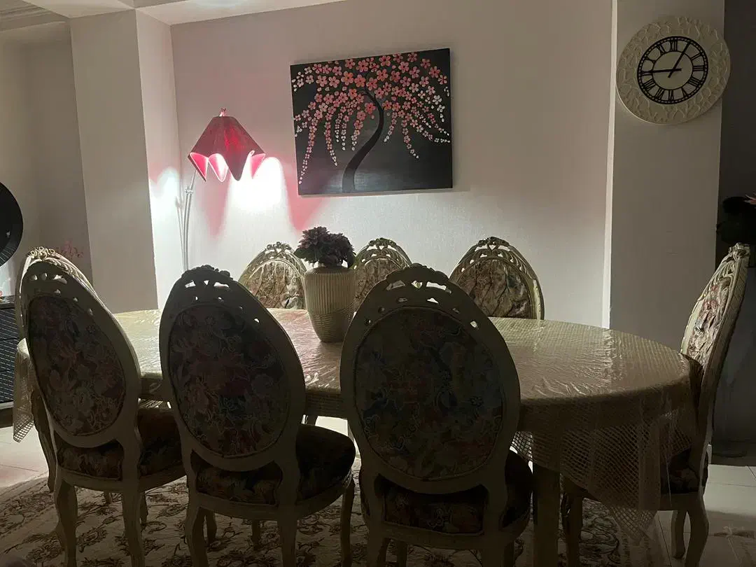 میز ناهارخوری و صندلی ۸نفره چوب|میز و صندلی غذاخوری|تهران, سازمان آب|دیوار