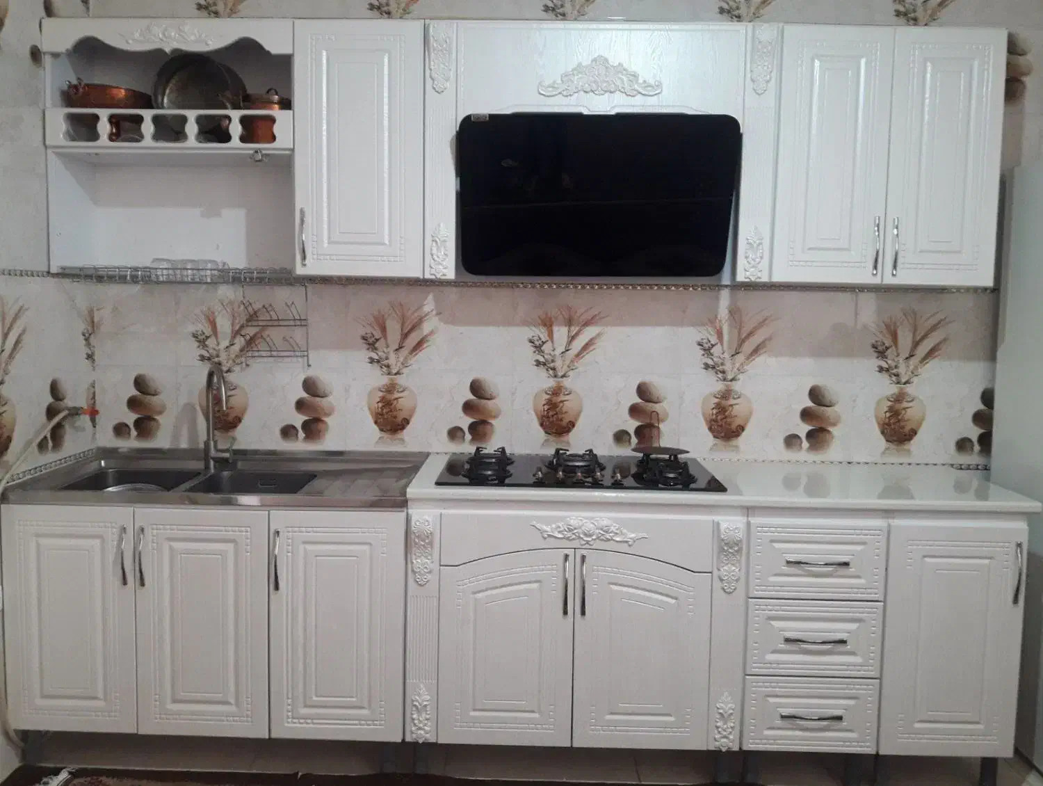 کابینت آماده سه متر زمینی ۳متر هوایی با تجهیزات|آبچکان و نظمدهنده ظروف|زنجان, |دیوار