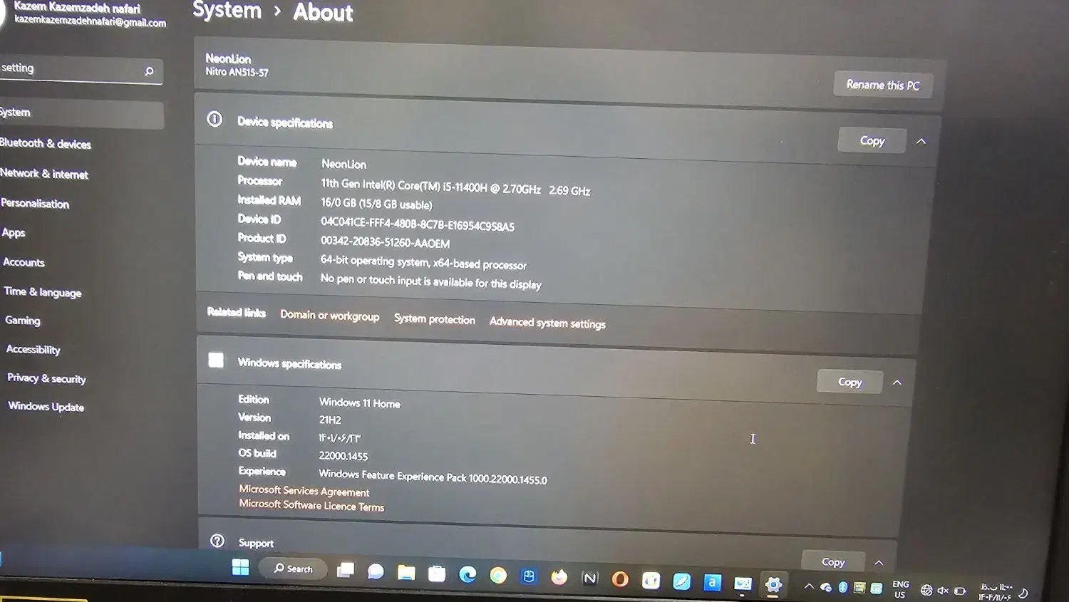 acer nitro 5 i5 11400 gpu 3060|رایانه همراه|مشهد, شریف|دیوار