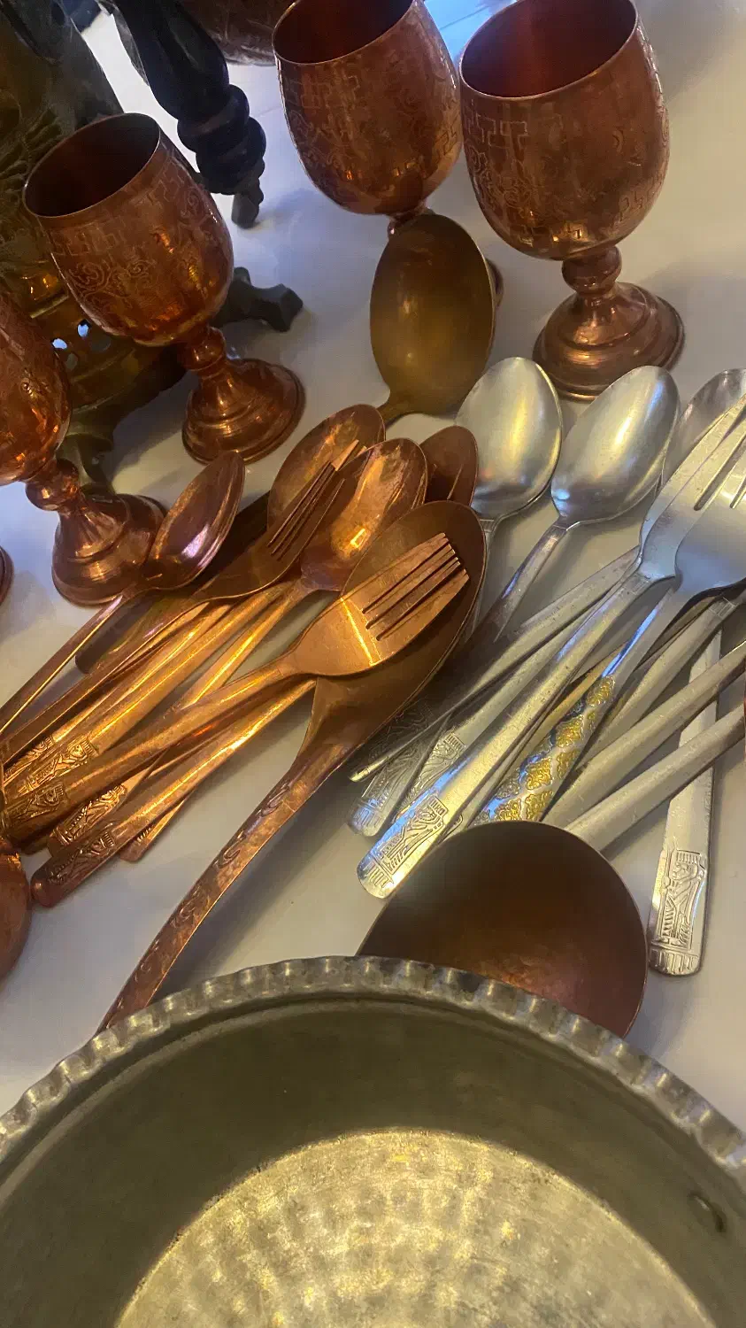 ست کامل لوازم مسی قدیمی و ارزشمند|کلکسیون اشیاء عتیقه|مشهد, فرهنگ|دیوار