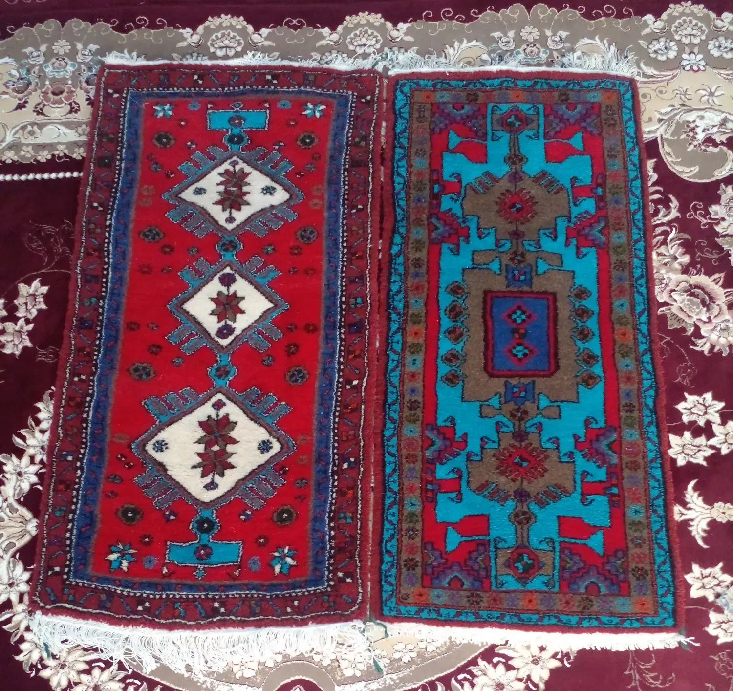 دوعدد فرش دست باف|فرش|خرمدره, |دیوار