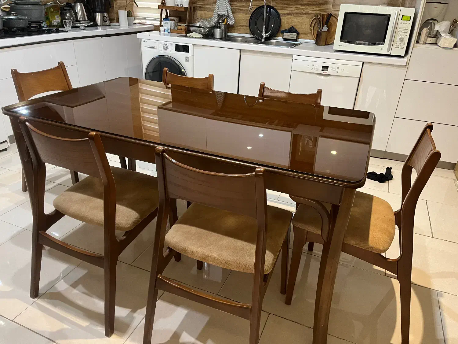 میزناهرخوری ۶ نفره چوب راش|میز و صندلی غذاخوری|پردیس, فاز ۸|دیوار