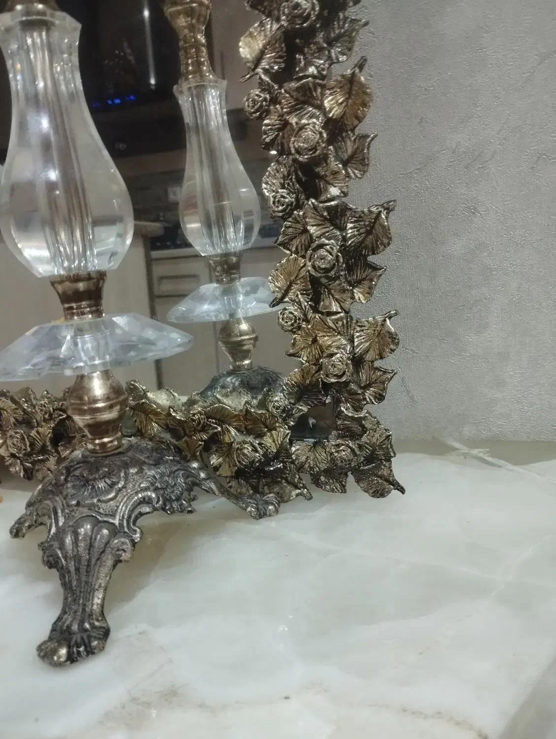 آینه شمعدان برنج|بوفه، ویترین، کنسول|تهران, افسریه شمالی|دیوار