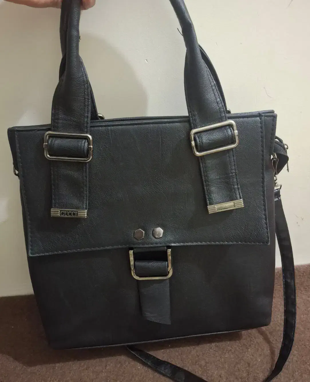 کیف دوشی و دستی مشکی چرم|کیف، کفش، کمربند|نورآباد, |دیوار