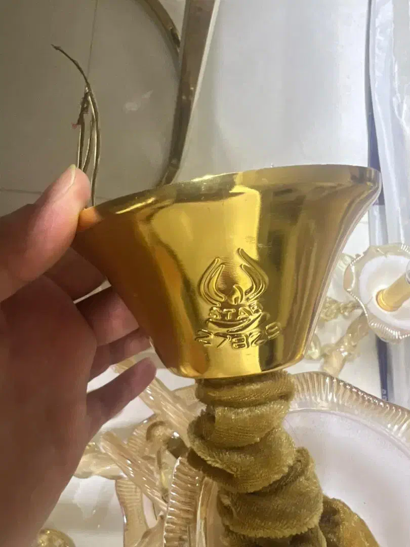 لوستر کریستالی شامپاینی مارک استار|لوستر و چراغ آویز|تبریز, |دیوار