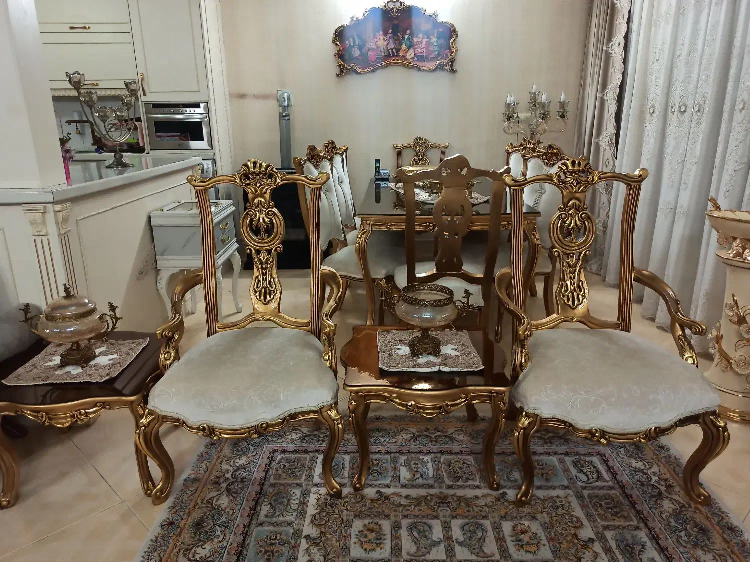 مبلمان و میز ناهار خوری و ویترین ست|مبلمان خانگی و میز عسلی|ورامین, ورامین|دیوار