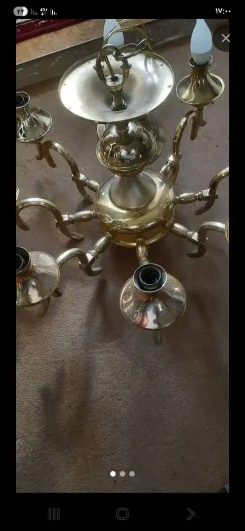 لوستر برنجی قدیمی|لوستر و چراغ آویز|تبریز, |دیوار