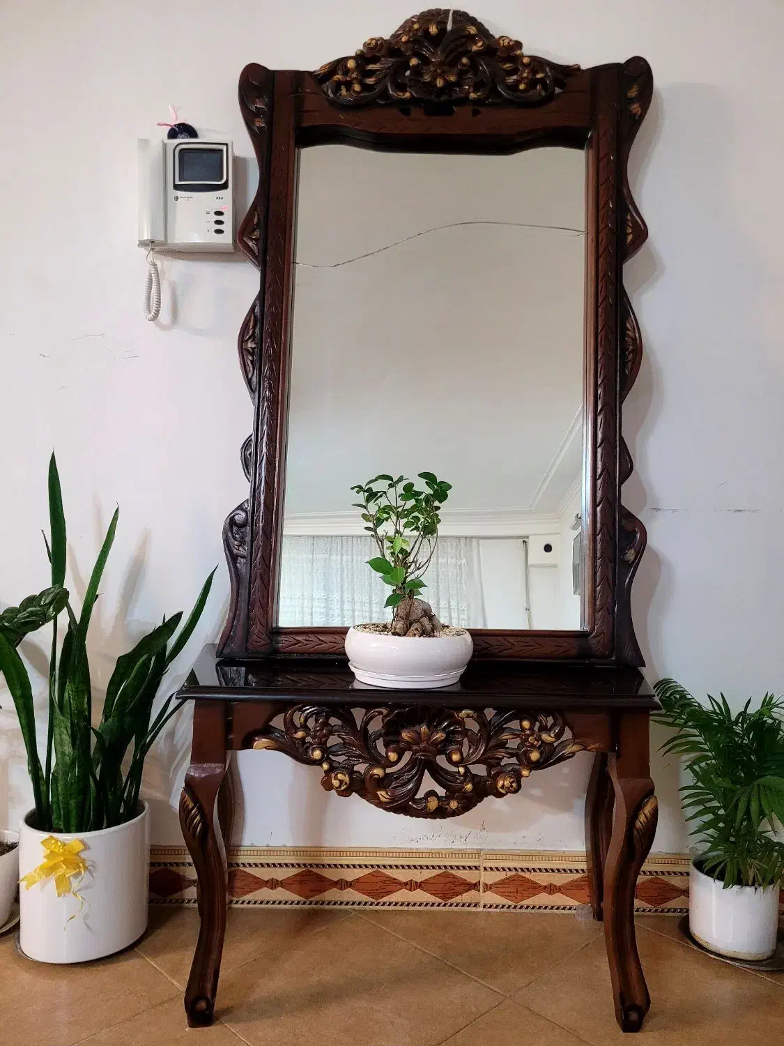 آینه و کنسول نو چوب گردو|بوفه، ویترین، کنسول|شازند, |دیوار