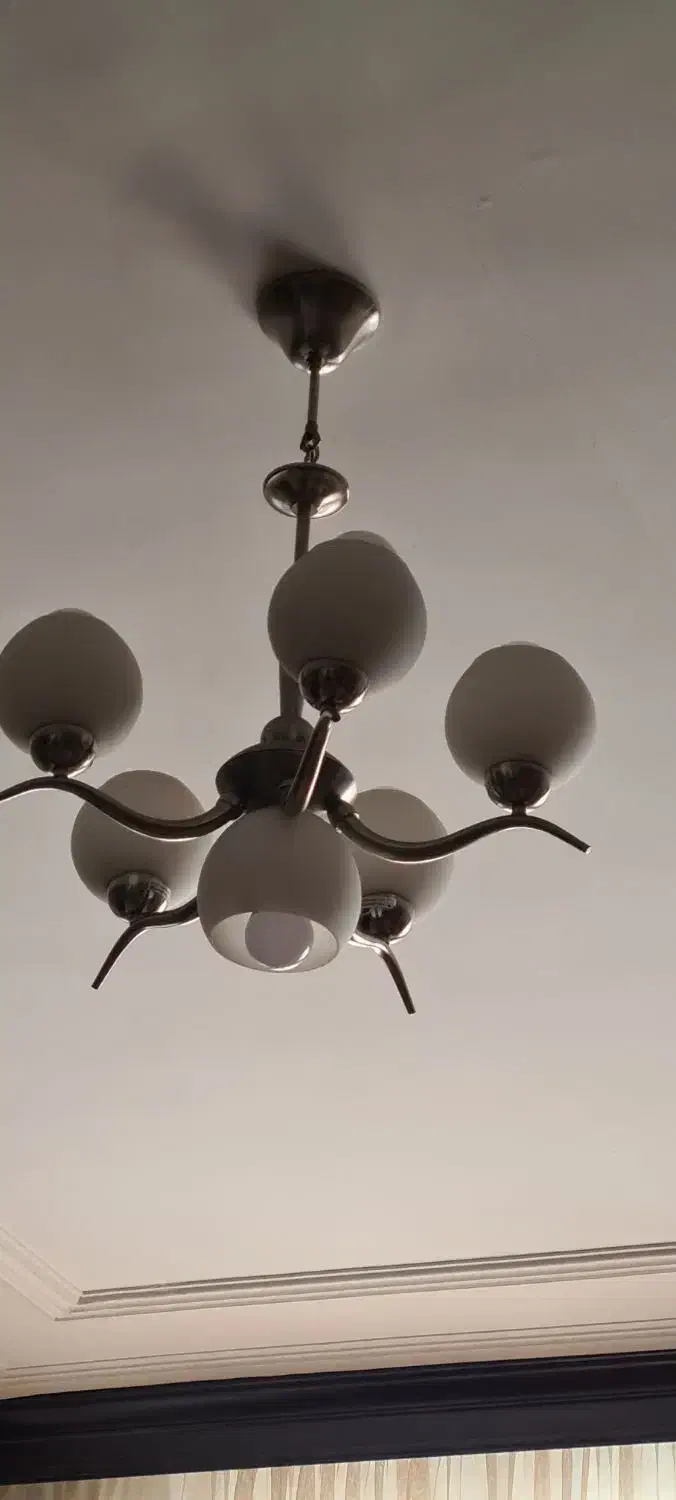 لوستر 5شاخه بدنه کروم|لوستر و چراغ آویز|شیراز, بریجستون|دیوار