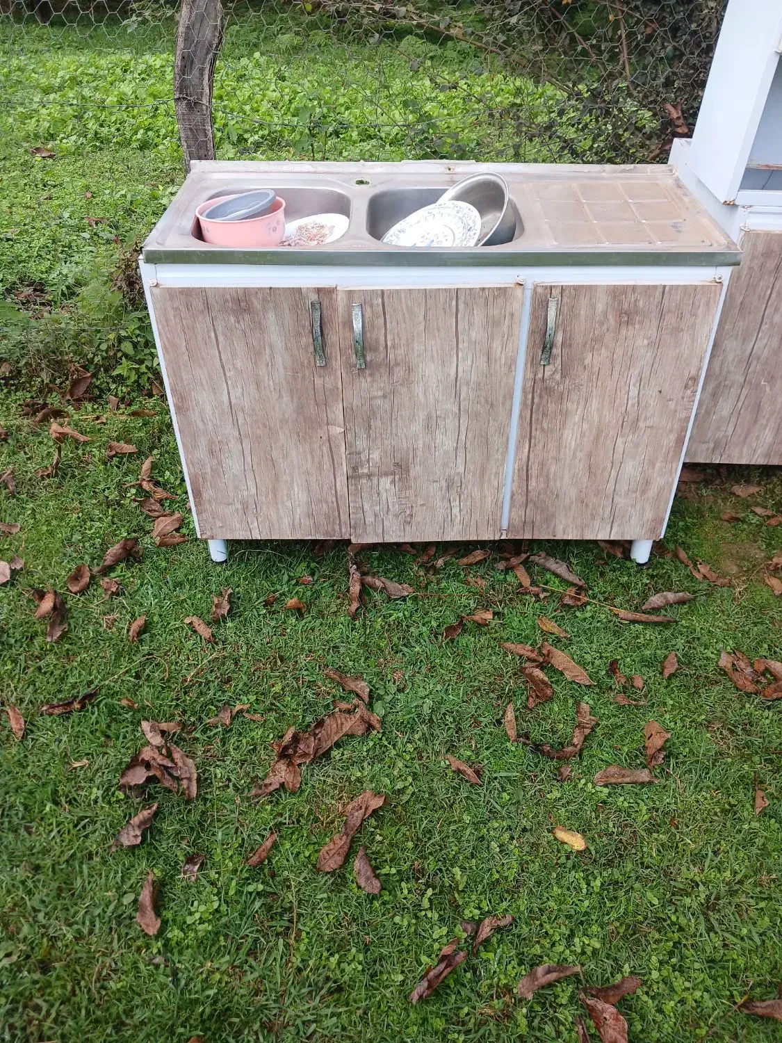 کابینت فلزی با دو عدد سینگ|مصالح و تجهیزات ساختمان|ماسال, |دیوار