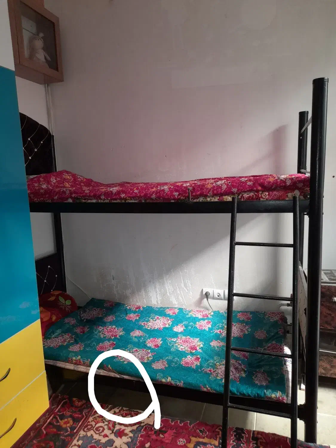 تخت دو طبقه فلزی|تخت و سرویس خواب|تبریز, |دیوار
