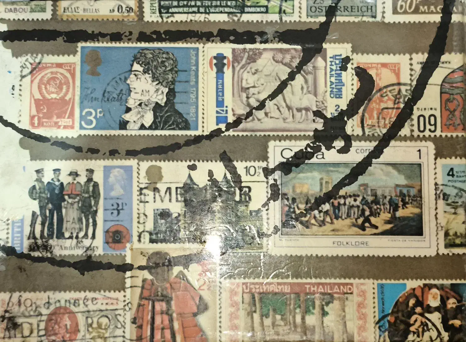 تمبر قدیمی زمان پهلوی|کلکسیون اشیاء عتیقه|پاکدشت, پاکدشت (مامازند)|دیوار