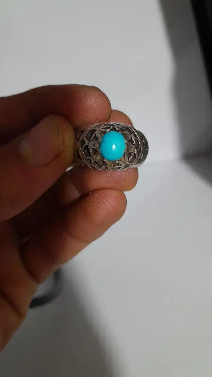 انگشتر نقره فیروزه نیشابور اصل دست ساز قدیمی|جواهرات|قم, شهرک مهدیه (مدرس)|دیوار