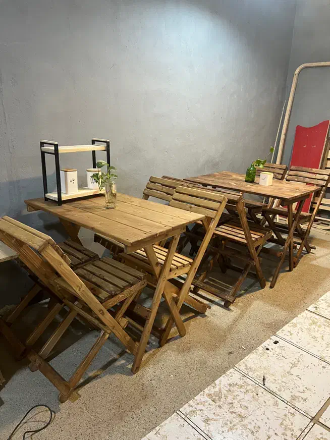 تاشو چهار نفره چوبی|میز و صندلی غذاخوری|مشهد, توس (بلوار توس)|دیوار