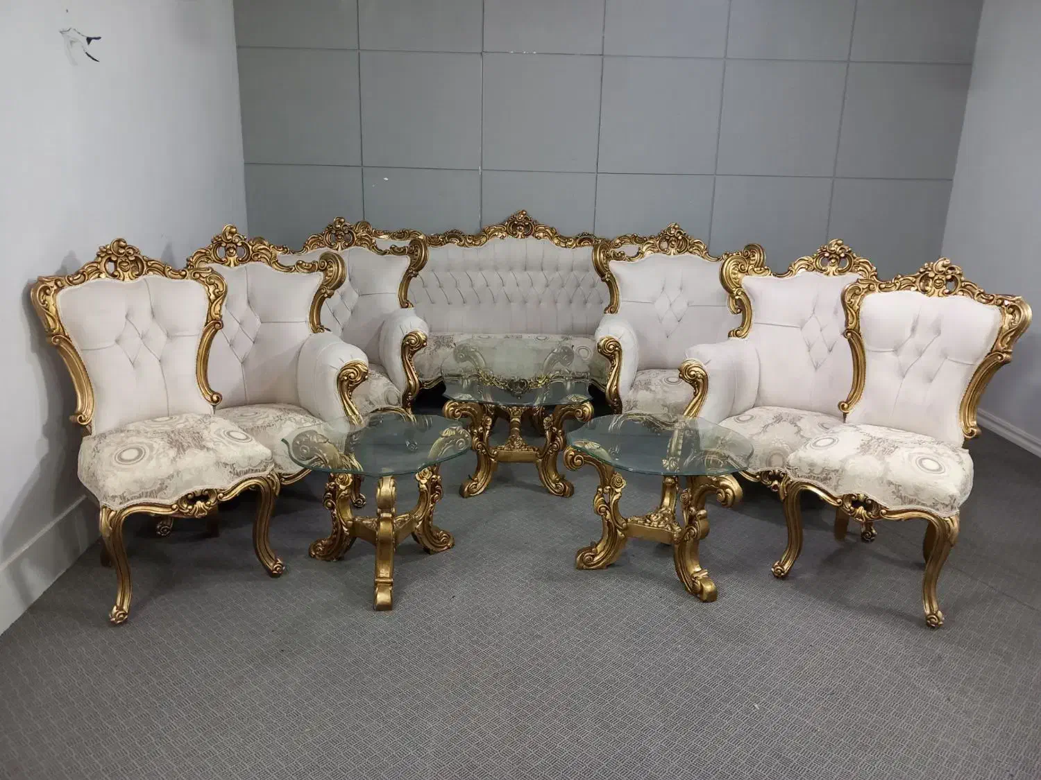 مبلمان سلطنتی ۹نفره استیل کلاسیک نو|مبلمان خانگی و میز عسلی|شاندیز, |دیوار