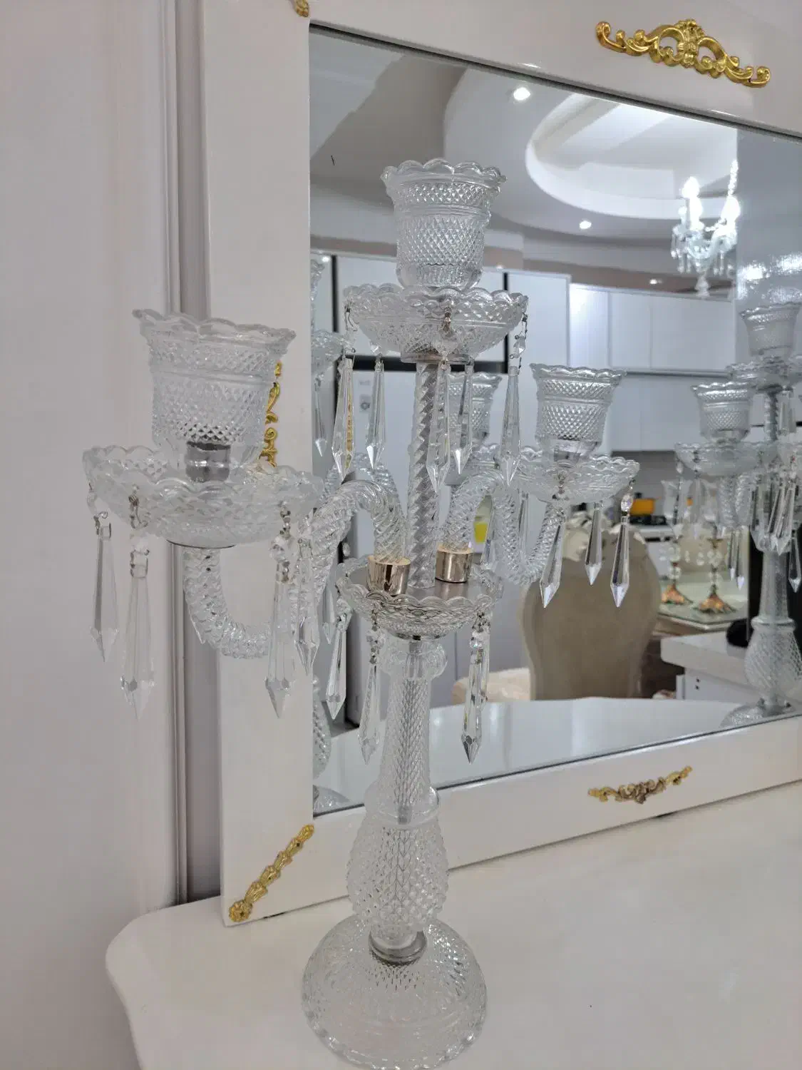 شمعدان باکارات ۳ شاخه نو|لوستر و چراغ آویز|تهران, نبی اکرم|دیوار