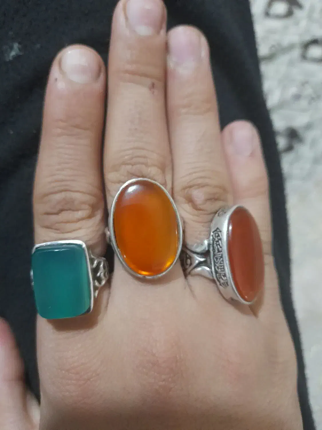 سه عدد انگشتر نقره مردانه|جواهرات|باقرشهر, |دیوار