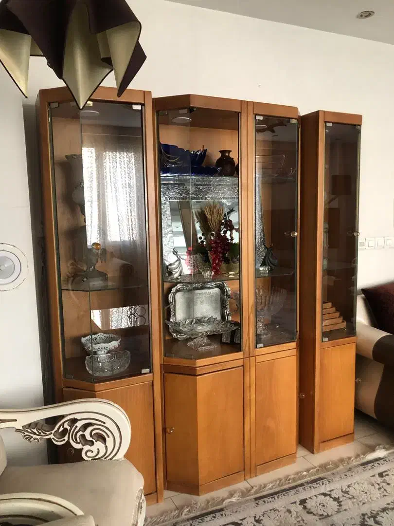 دکور ۴ تکه تمام چوب ایتالیایی|بوفه، ویترین، کنسول|کرج, فاز ۴ مهرشهر|دیوار