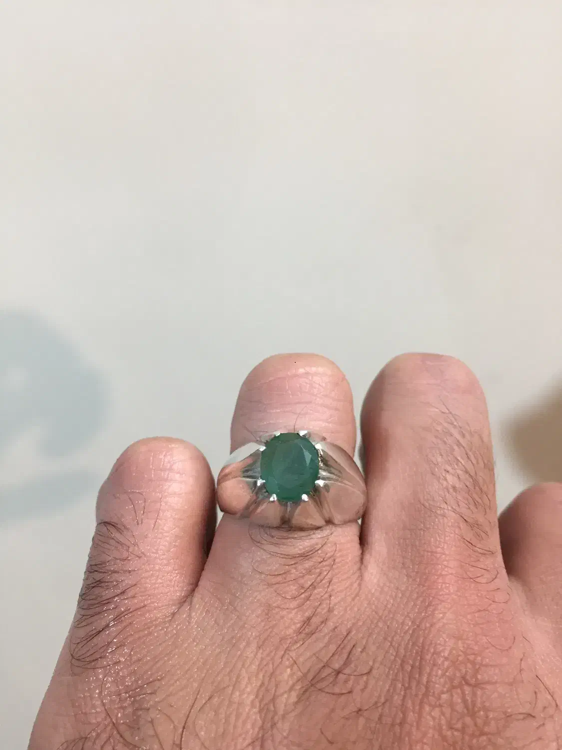 انگشتر زمرد زامبیا رکاب نقره|جواهرات|اصفهان, بیدآباد|دیوار