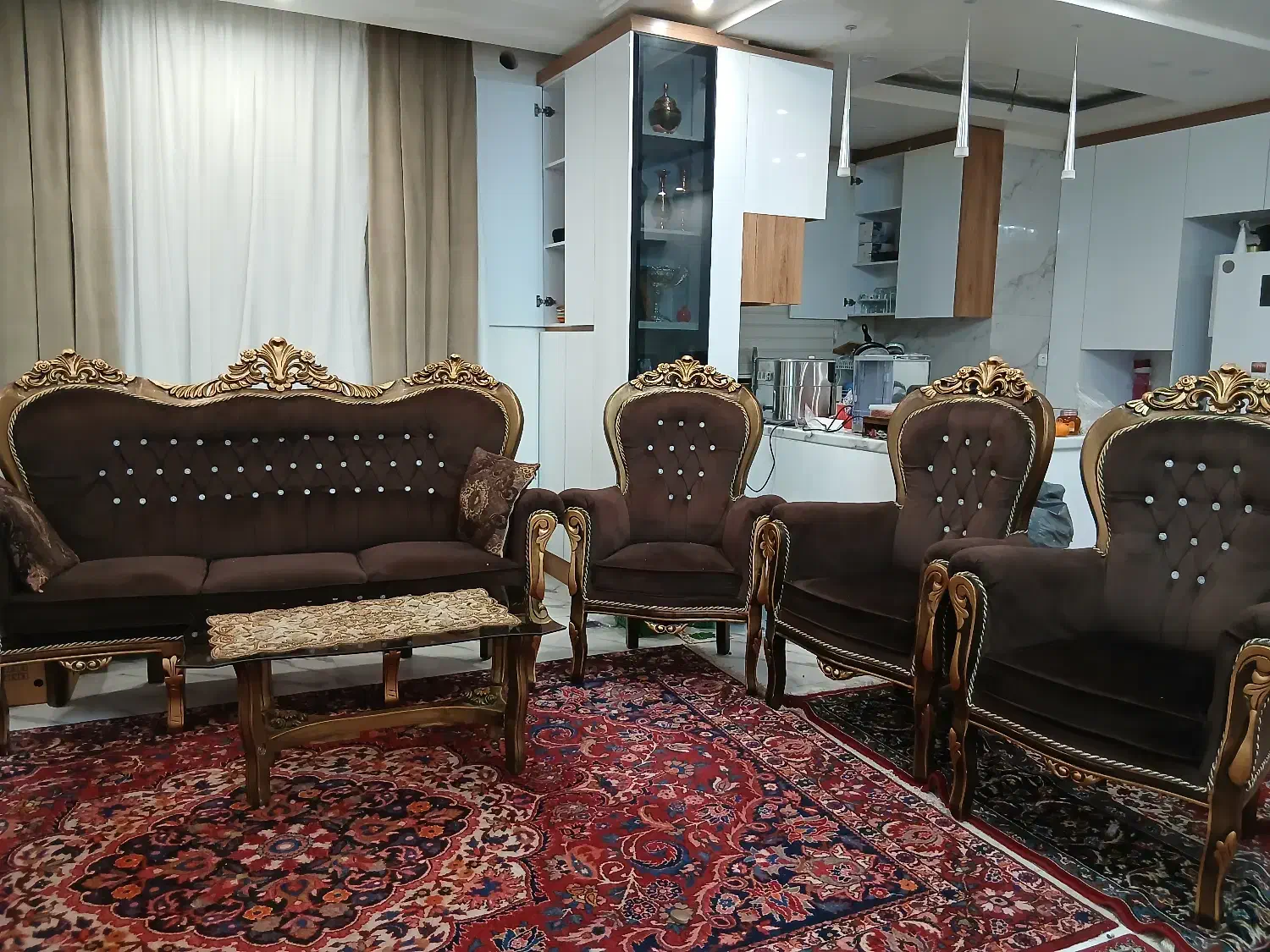 مبلمان استیل ۹نفره شیک و تمیز|مبلمان خانگی و میز عسلی|تهران, کاشانک|دیوار