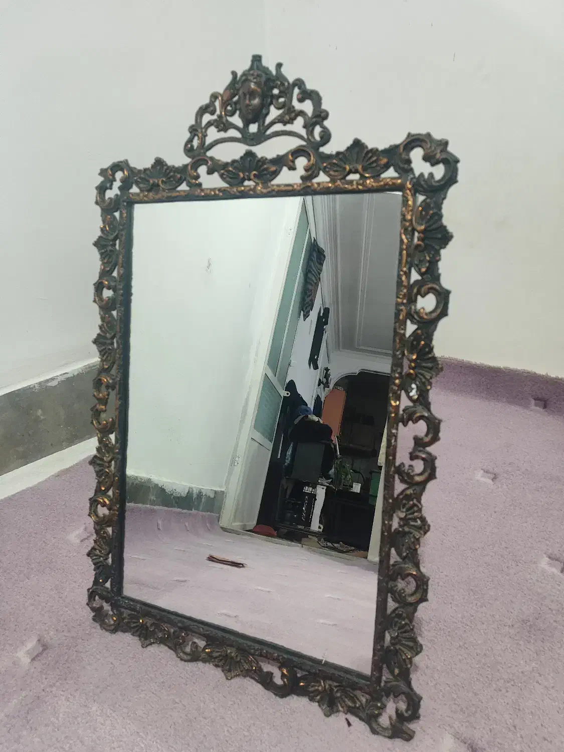 آینه تمام برنج|کلکسیون اشیاء عتیقه|هشتگرد, ینگی امام|دیوار