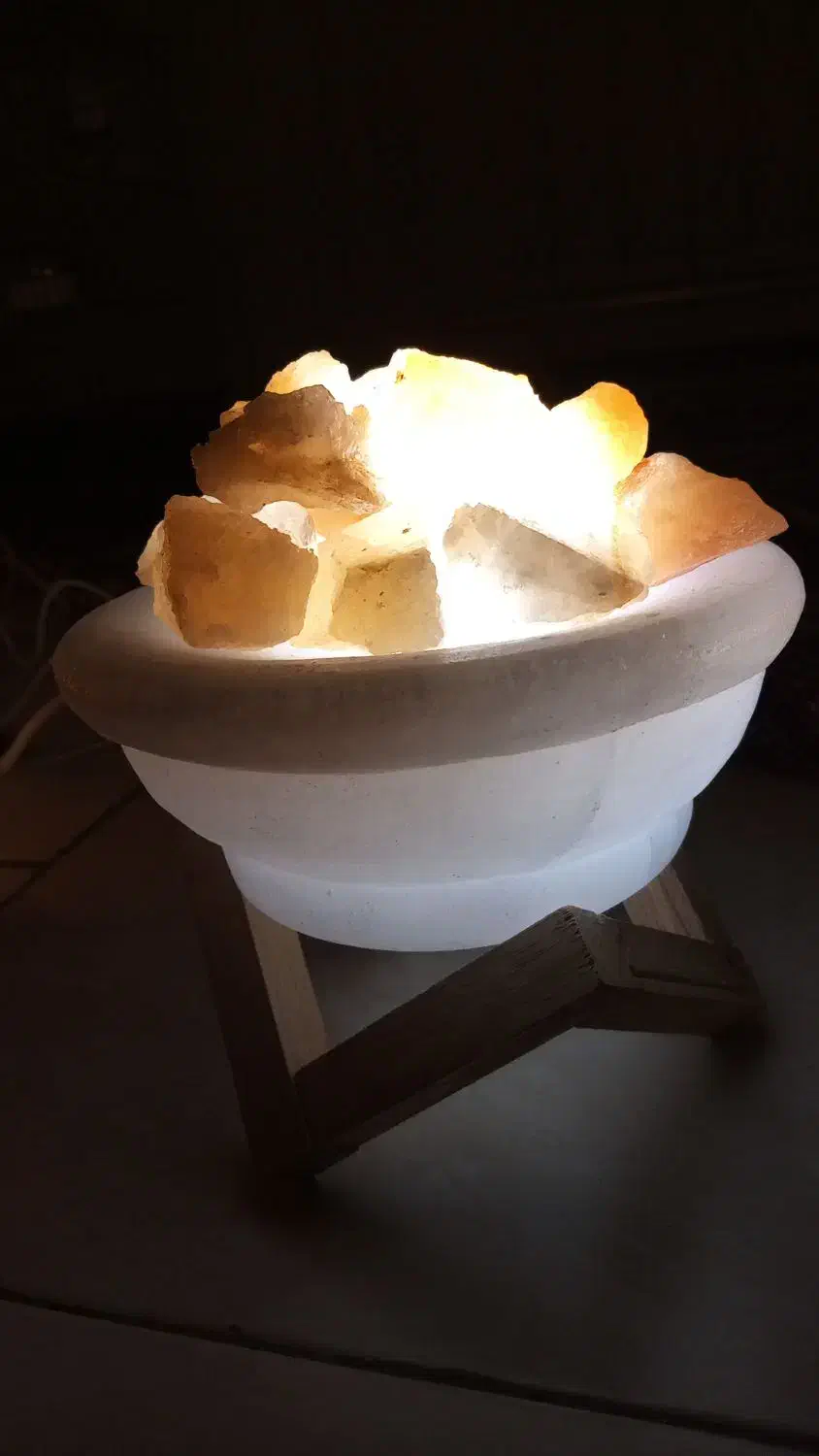 آباژور سنگ نمک چراغداربرقی|چراغ خواب و آباژور|پردیس, فاز ۱۱|دیوار