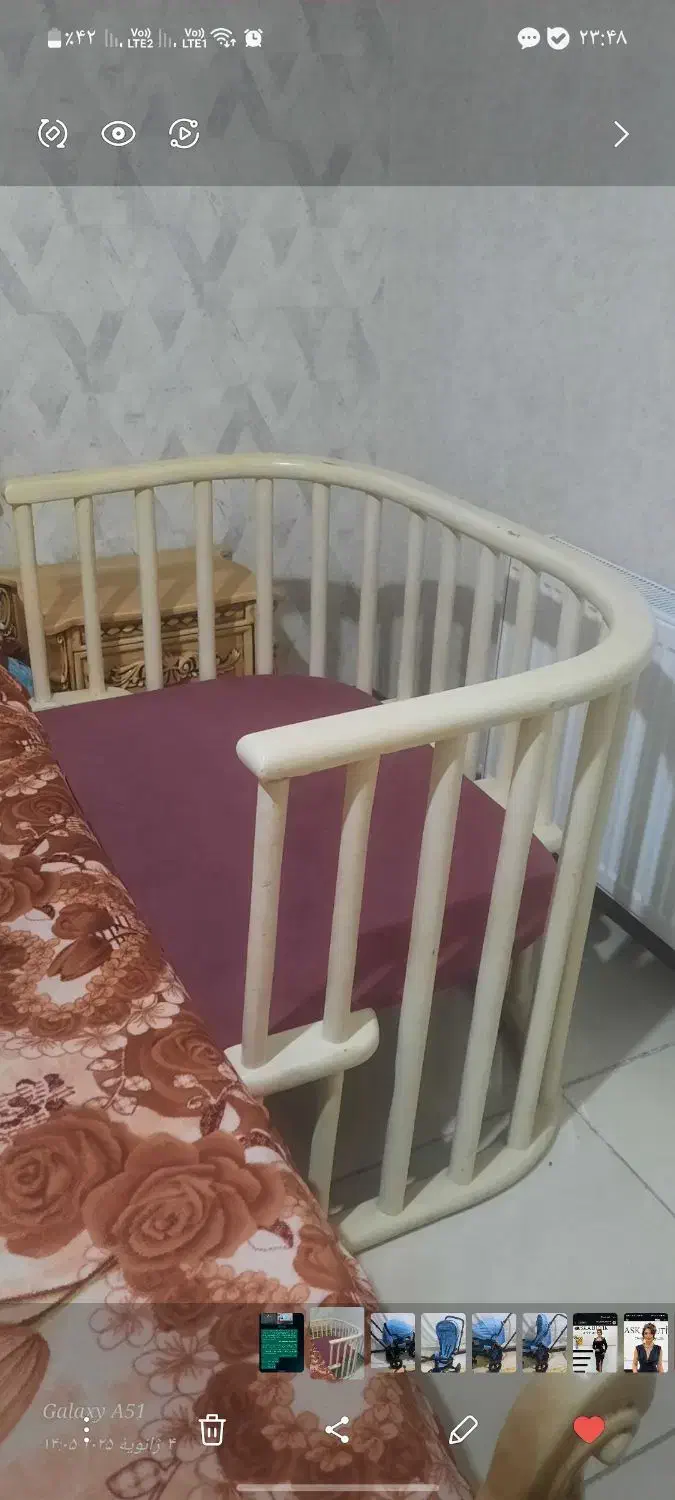 بغل تخت مادر برای نوزاد|اسباب و اثاث بچه|قدس, شهرقدس|دیوار