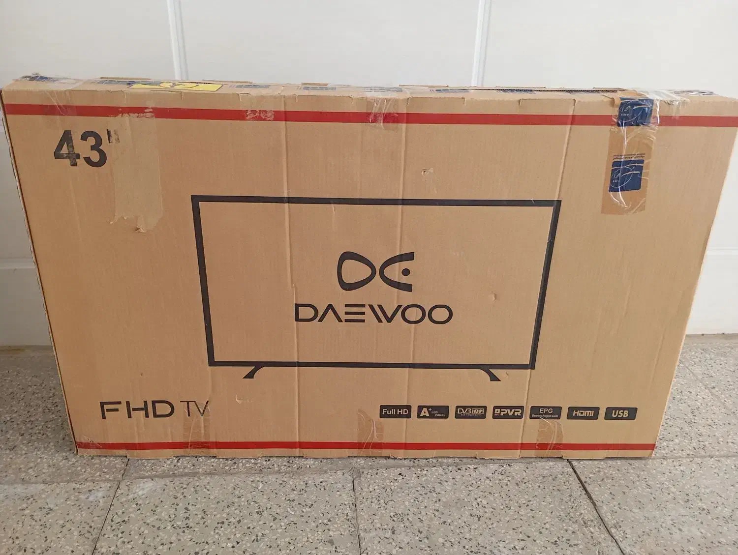 تلویزیون ال ای دی ۴۳ اینچ دوو پنل ضربه خورده|تلویزیون و پروژکتور|اشتهارد, |دیوار