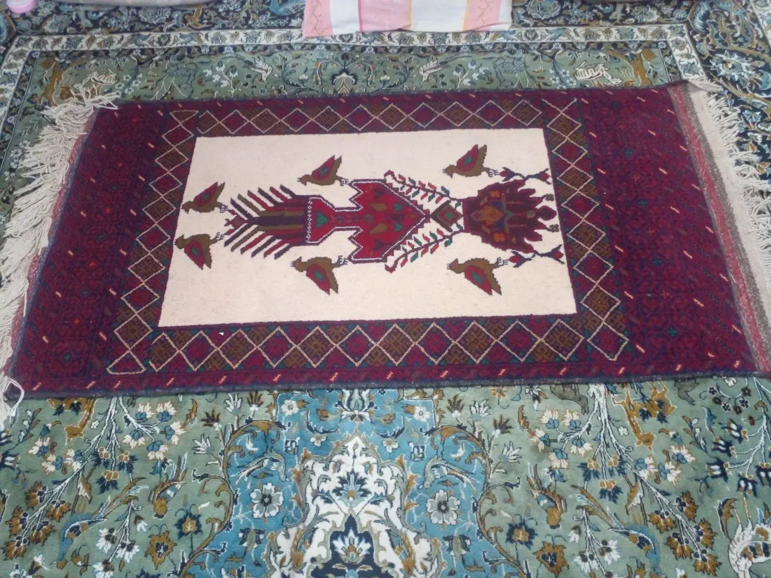 یک عددقالیچه رودنگی ویک عدد قالیچه جوهری|گلیم، جاجیم، گبه|زیرکوه, |دیوار