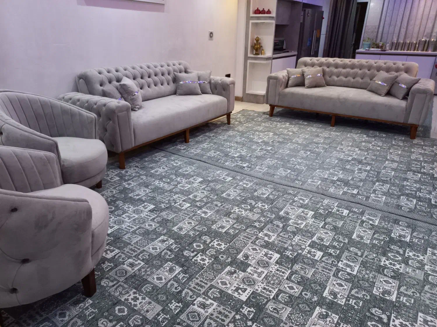 روفرشی ضخیم  دورو طوسی|حراج|بهارستان, |دیوار