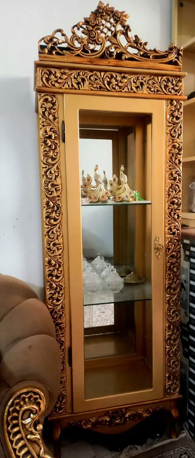 گنجه طلا کوب شده|بوفه، ویترین، کنسول|تایباد, |دیوار