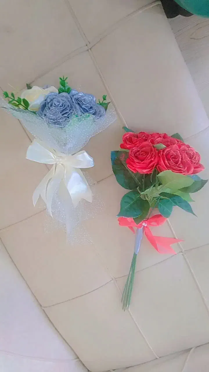 دسته گل عروس روبانی|گل مصنوعی|کرمانشاه, |دیوار