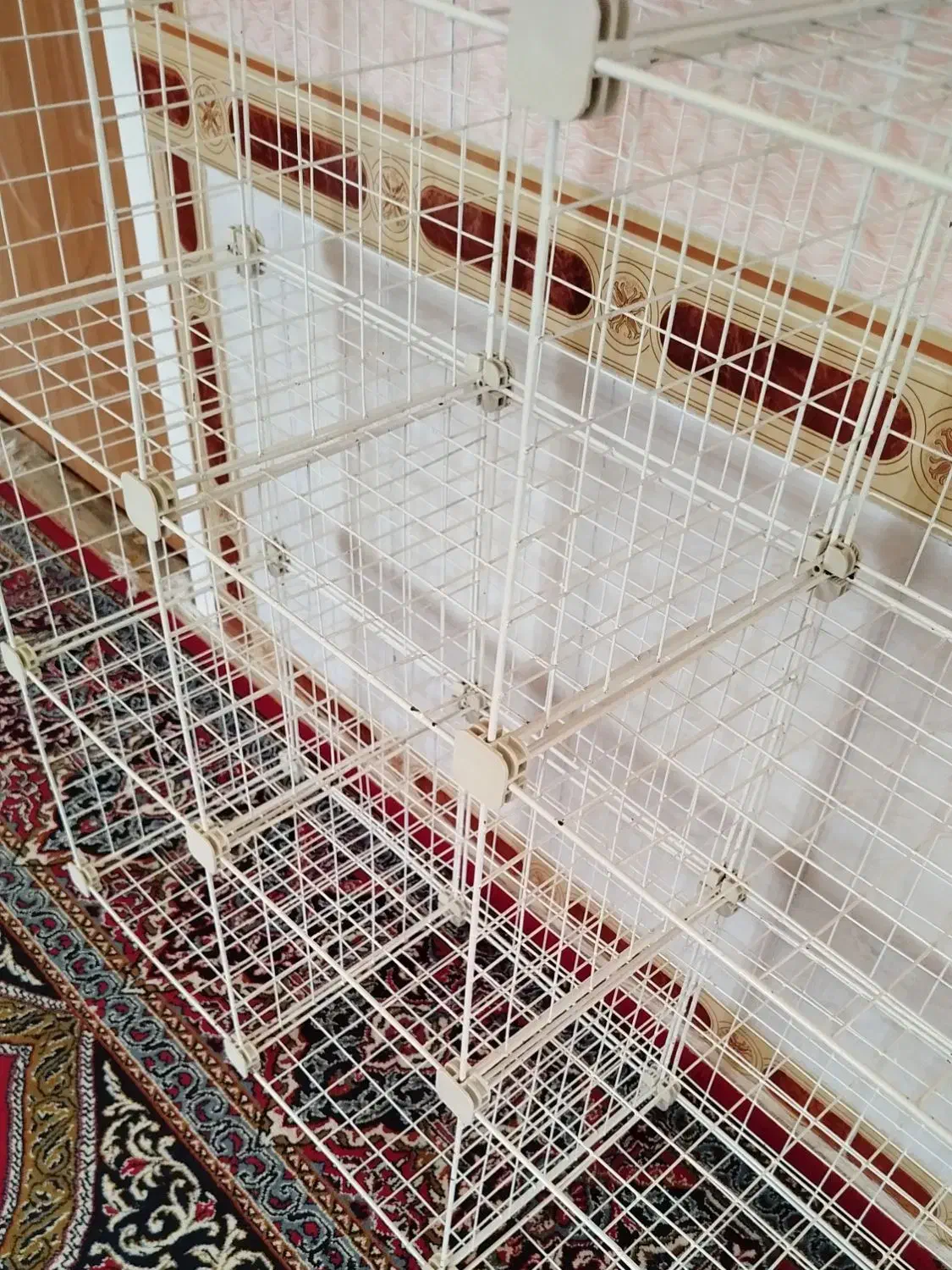 قفسه مشبک فلزی کتابخانه ای|کتابخانه، شلف، قفسه‌های دیواری|سپیدان, |دیوار