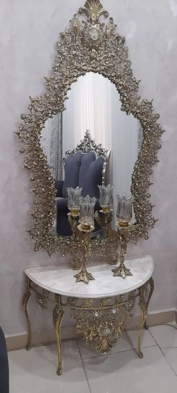 آینه شمعدان برنز|آینه|اراک, |دیوار