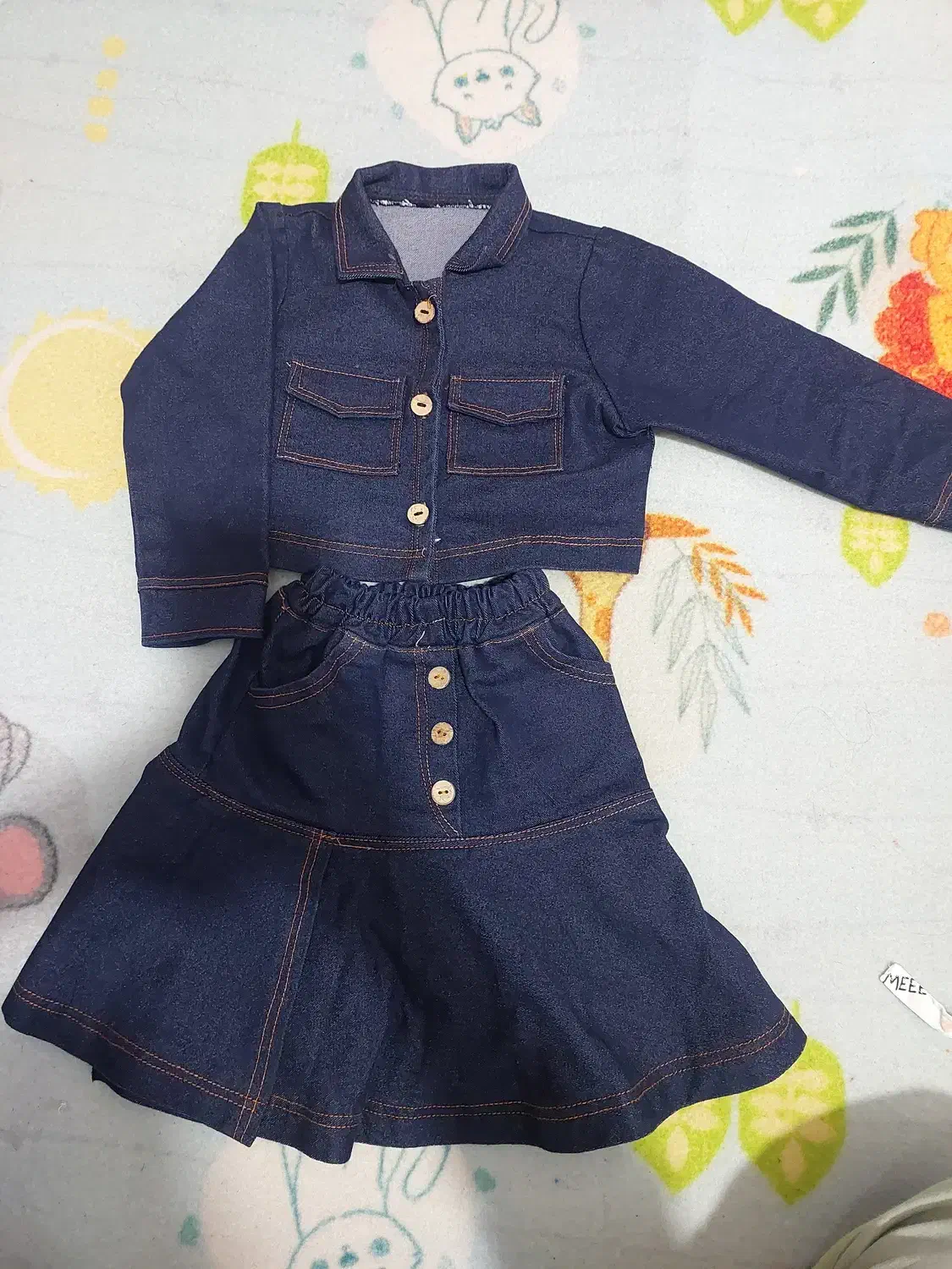 کت ودامن جین بچگونه پاییزه درحدنو|کفش و لباس بچه|بابل, |دیوار