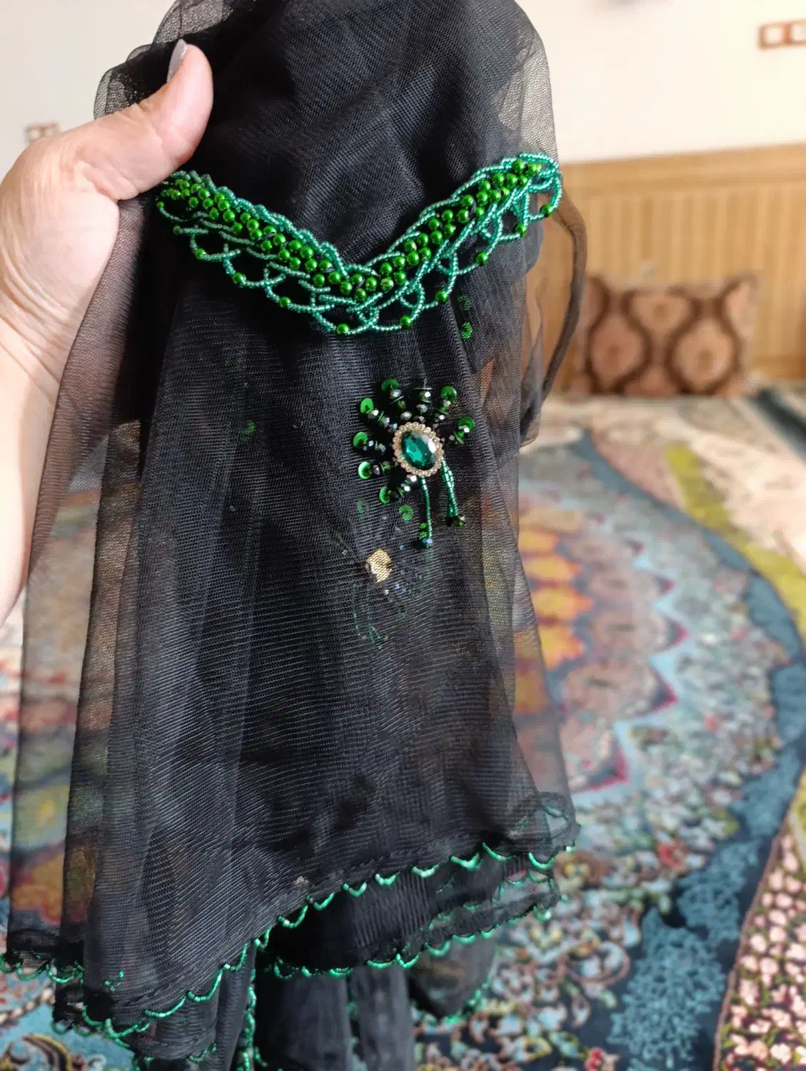 منجوق دوزی چارقد و کت و شال|لباس|داراب, |دیوار