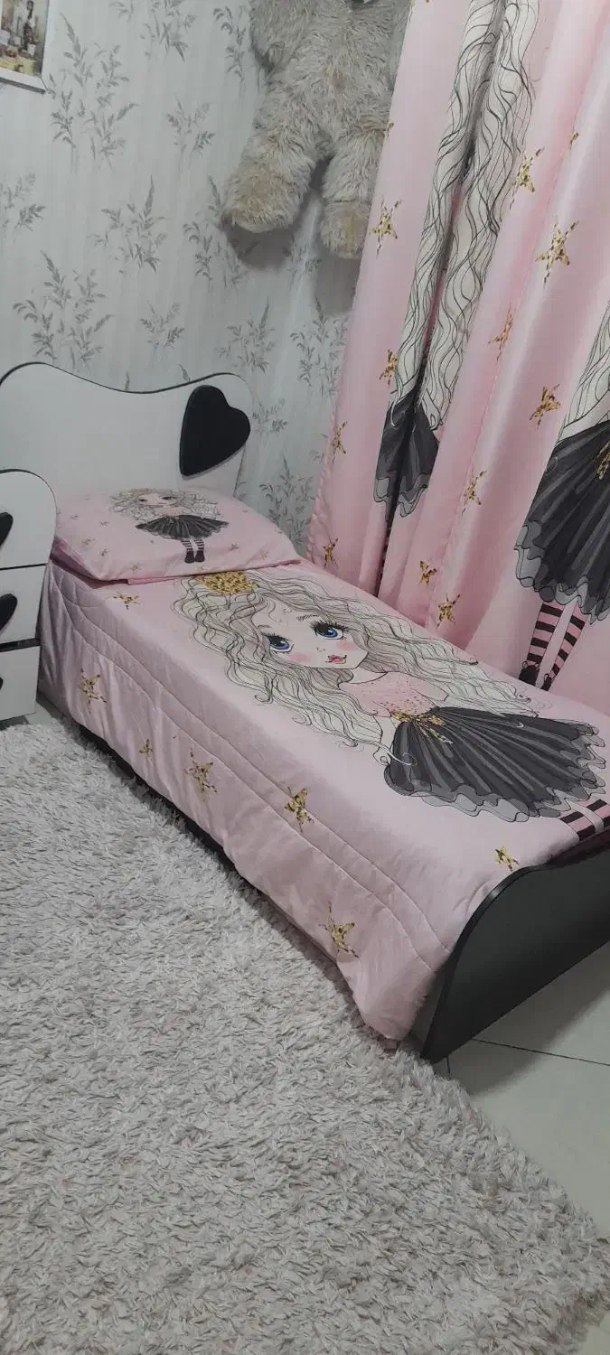 سرویس خواب کودک نوجوان سالم ۴تیکه به همراه تشک|تخت و سرویس خواب|تهران, خزانه|دیوار