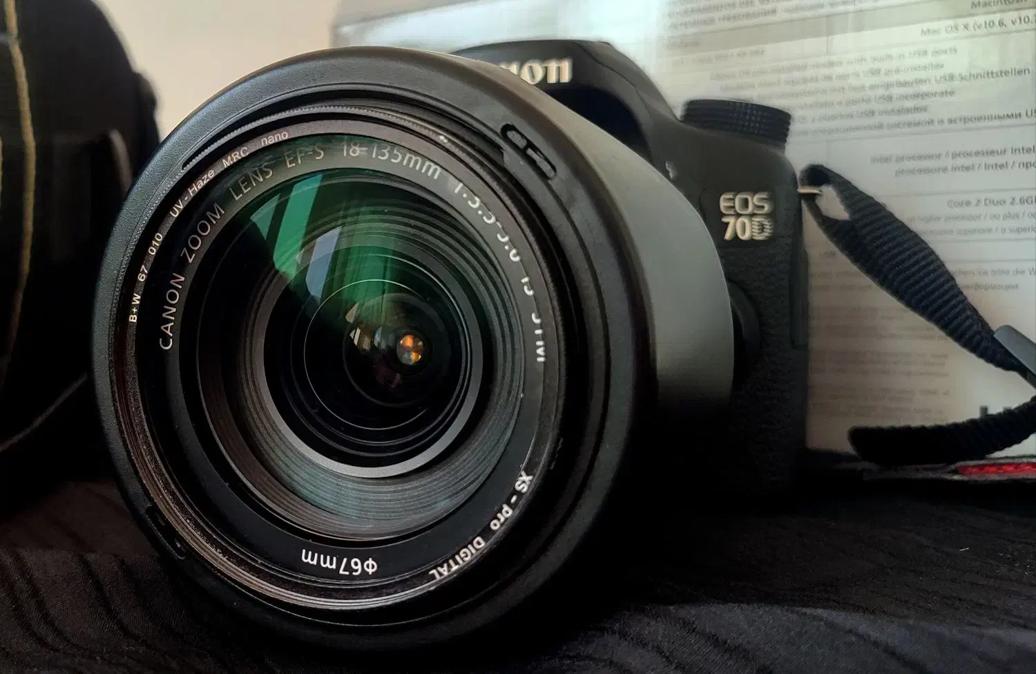 دوربین کنون ۷۰d با لنز ۱۸.۱۳۵ کاملا سالم|دوربین عکاسی و فیلم‌برداری|شیراز, دلجو|دیوار