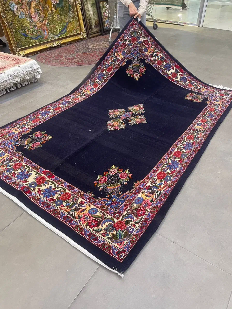 فرش دستباف (بساک) ۱۶۵ در ۲۴۵ بیجار ریز باف|فرش|مشکیندشت, |دیوار