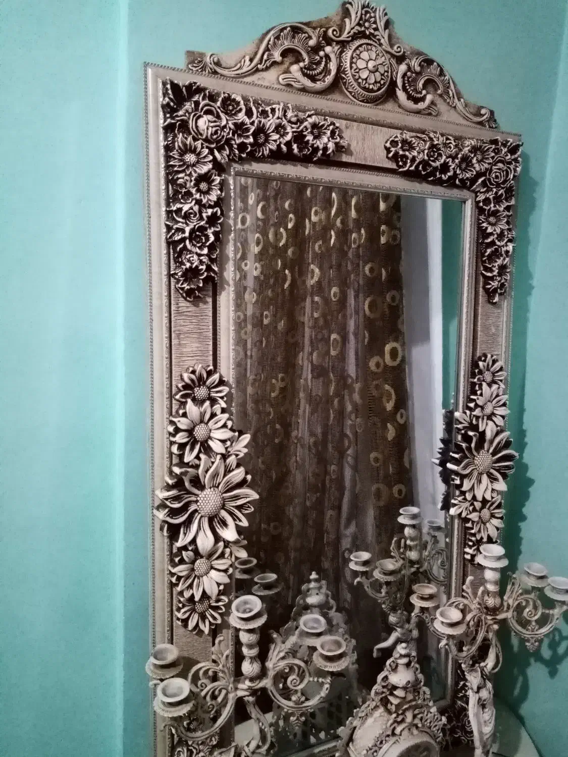 آینه و شمعدان|آینه|محمدیه-قزوین, |دیوار