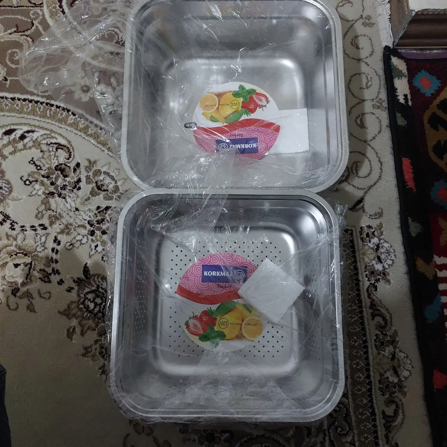 لگن و آبکش استیل نو|ظروف پخت‌وپز|قزوین, |دیوار