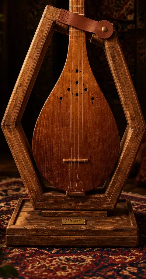 پایه نگهدارنده سه تار دست ساز|آلات موسیقی|اصفهان, باغ نگاره|دیوار