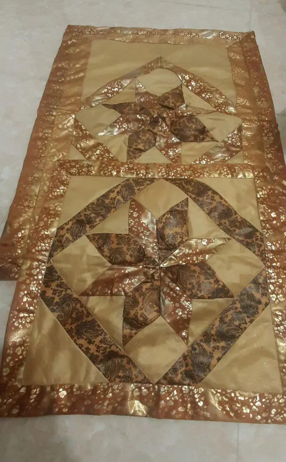 روتختی ساتن دو نفره همراه با رو بالشتی|سرویس روتختی|صومعهسرا, |دیوار